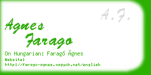 agnes farago business card