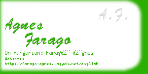 agnes farago business card